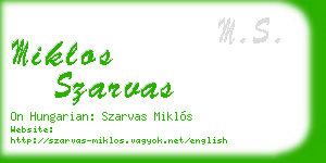 miklos szarvas business card